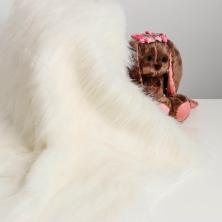 Мех днинный ворс 50*50см 320г/кв.м 100% п/э арт.5697346 белый