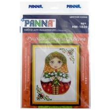 Набор для вышивания мулине и бисером PANNA "Русская матрешка. Весна" 22*29см арт.NM/НМ-1839