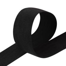 Косая бейка стрейч  матовая 30мм черный