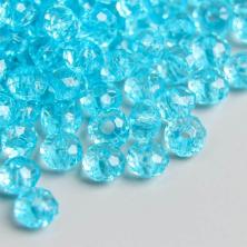 Бусины акрил граненые 6*4мм арт.5131768 голубой (20гр) (220±5шт)
