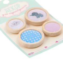 Набор топсов (фишек) для скрапбукинга дерево 