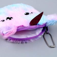 Кошелек плюш на молнии 8*5см 