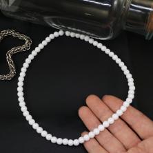 Бусины из натурального камня "Агат" 5мм 38см арт.ФУ-11943 белый (66шт)