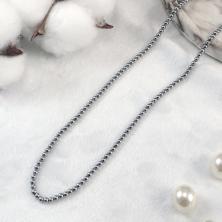 Бусины "Гематит"  "Шарик" 3мм 40см арт.ФУ-11863 серебро (140шт)