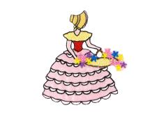 Термоаппликация "Дама с корзиной и цветами" 80*63мм арт.AF-13T68