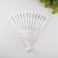 Веер пластик 24см "Цветы" арт.ФУ-11940 белый