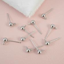 Заготовка для серег (пусет) с петелькой 15*6мм арт.SF-7680 серебро