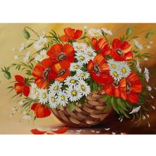 "Полевой букет" 50*40см арт.0032B Картина стразами на подрамнике