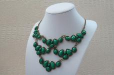 Колье под старину арт.ФУ-6160 зеленый