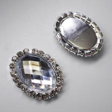 Серединка ювелирная металл 18,5*23,5мм арт.ИВ-549 серебро/Crystal