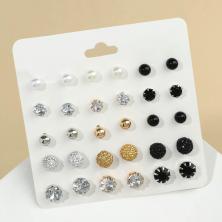 Пусеты "Фантазия" арт.7635953 ассорти (12пар)