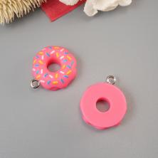Подвеска акрил "Пончик" 19*22мм арт.ИВ-353 ассорти