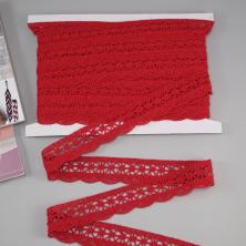 Кружево лен 27мм арт.TRY.1005 162-красный