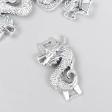 Коннектор "Китайский дракон" 36*20мм отв-е 3мм арт.7586224 серебро