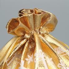 Мешочек подарочный парча "Желания исполняются" 15*24см арт.9612815 золотой