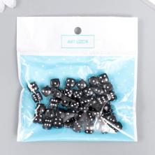 Бусины акрил "Игральный кубик" 8*8мм арт.7811815 черный/белый (20гр)