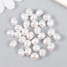 Бусины акрил "Жемчуг" 6*7мм арт.6248060 белый (30шт)