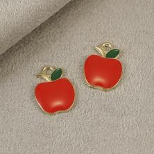 Подвеска "Яблоко" 13*15мм арт.304-747 золото/красный