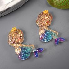 Кабошон "Русалочка" 20*35мм арт.ИВ-544 микс с блестками