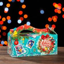 Коробка складная 15*23*10см "Новогодние открытки" арт.7980835