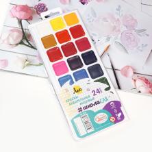 Краски акварельные "Лео" 24цв без кисти  арт.LW-0124