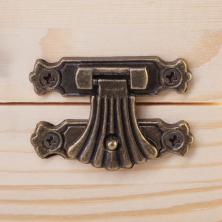 Замок для шкатулок 24*37мм с шурупами арт.MMG-008 бронза