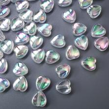 Бусины акрил 8*9*4мм "Сердечко" арт.SF-3347 (250±5шт) белый