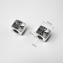 Разделители для бусин металл "Крест" 10*8,5*6,5мм арт.ИВ-572 ант.серебро (5шт)