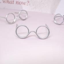 Очки круглые 3,5*2,5см без стекла арт.7728292 серебро