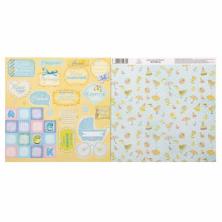 Бумага двусторонняя 30,5*30,5см "Наш малыш. Плашки" 180гр/м арт.1445681