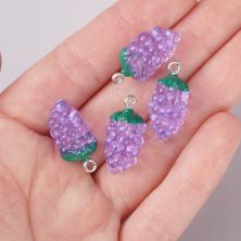 Подвеска акрил "Виноград" 12*24мм арт.ИВ-1053 фиолет/зел