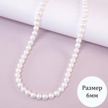 Бусины акрил "Жемчуг хлопковый" 6мм 41см арт. SF-8071 белый (66бусин)