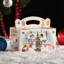 Коробка складная  8*15*8см "С новым годом" арт.7981181