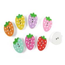 Набор пуговиц дерево арт.C-111 "Клубника" 16*12мм ассорти (12шт)