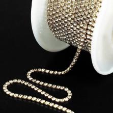 Тесьма-стразы  SS6 1 линия стекло 2,0мм арт.ФУ-11087