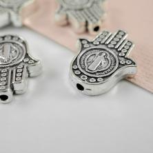 Бусины металл 12*15*3мм арт.302-813 серебро-30 (10шт)