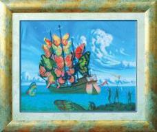 Б-568 "Отплытие корабля бабочек" Набор для вышивания бисером "Чарiвна мить" 42,5*33см