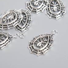 Подвеска "Паук на паутине" 20*34мм арт.9241868 серебро