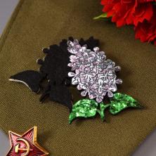 Нашивка "Сирень" 40*50мм арт.253-921 №20 фетр/кожа