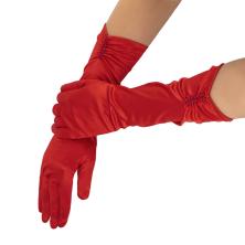 Карнавальный аксессуар перчатки атласные 37см с бусинами арт.ФУ-3727