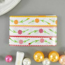 Набор лент репсовых 15мм "Цветочки" арт.2554 2-ассорти (3шт*1м)