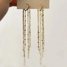 Серьги с цепочкой нержавеющая сталь 15*100мм арт.ИВ-239 золото