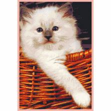ДК-073 "Котенок в корзине" Схема для вышивания "Домашняя коллекция" А3 150*220кл