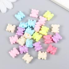 Бусины акрил "Медвежонок" 13*13мм арт.4438011 ассорти (26шт)