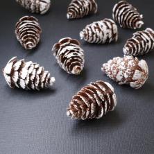 Набор шишек пластик в снегу 4*2см арт.65485 (10шт)