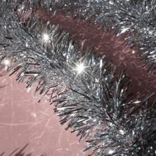 Мишура новогодняя 50мм (1,5м) арт.ФУ-8398 серебро голография