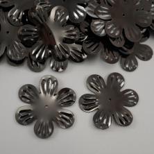 Пайетки цветные 30мм "Цветок" арт.CQN-1785 черный