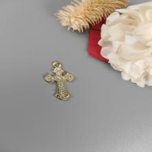 Подвеска "Крест" со стразами 13*24мм арт.ИВ-51