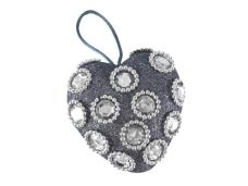 Набор из  2-х елочных игрушек "Сердце" 8,0см арт.508-900 серебро