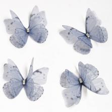 Бабочки шифоновые 45*35мм со стразами 2D арт.SF-4483 серый